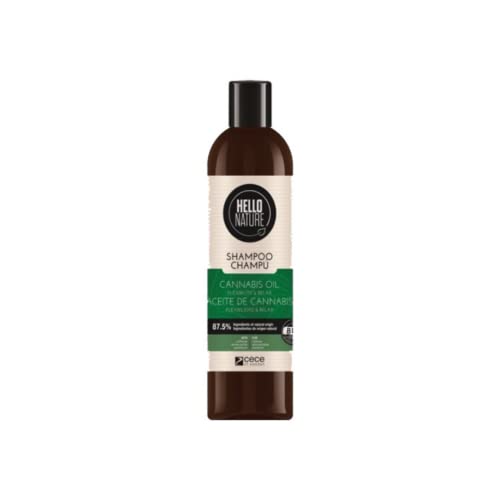 Hello Nature Cannabis Oil Shampoo | Champú de Aceite de Cannabis 300 ml | Indicado Para Cabello Sin Brillo | Revitaliza Cabello Frágil | Nutrición y Regeneración