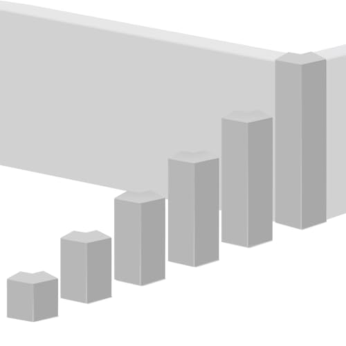 REESE Außenecke Hellgrau für Sockelleisten | 18 x 60 mm | passgenau | Profil Leipzig | Verbinder für Leisten | einfache Montage ohne Bohren