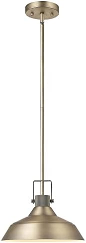 Globe Electric 65475 1-Light Pendant Lighting, Matte Brass, Textured Socket, E26 Base, Kitchen Island, Café, Decorative, Ceiling Hanging Light Fixture, Home Décor Lighting, Pendant Light Fixture