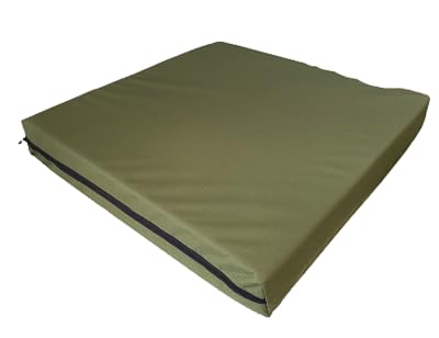 Comfortable Rattan Chair Seat Pads 4cm Thick Cushion with Waterproof Zipper Cover – Easy to Clean for Indoor & Outdoor, Garden Furniture, Kitchen, Dining, Patio & Office (Olive Green, 18" x 20")