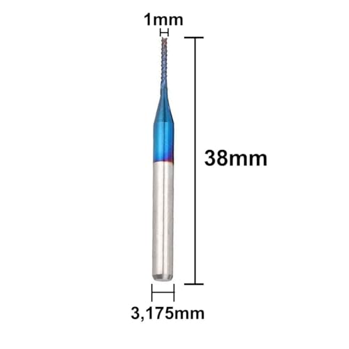 2x Fresa De Corte 1mm 3.175mm 1/8 Para Cnc Pcb Circuito Nf-e