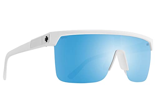 SPY Flynn 5050 Matte White - Happy Boost Polar Ice Blue Mirror