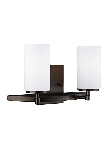 Image of Generation Lighting 4424602-778 Transitional Two Light Wall /Bath from Lighting-Alturas Collection Dark Finish, Brushed Oil Rubbed Bronze