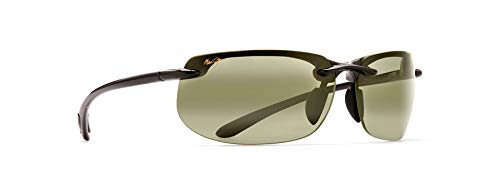 Maui Jim Men's And Women's Banyans Polarized Rimless Sunglasses, Gloss Black/Maui Ht™, Large #TOP1