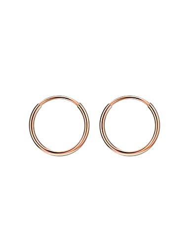 Image of 316L Surgical Steel Endless Hoop Earrings with 16g Tube for Women Silver /Gold /Rose Gold /Black 8mm /10mm /12mm