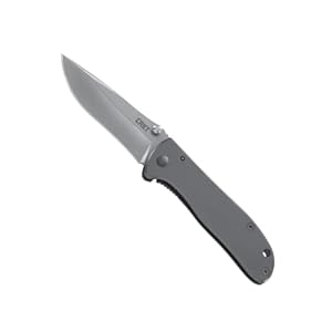 CRKT Drifter EDC Folding Pocket Knife: Everyday Carry, Gray Ti Nitride Blade, Thumb Stud Opening, Stainless Steel Handle, Pocket Clip 6450S