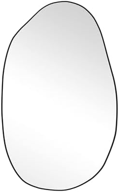 33.5×20.5 inches Irregular Wall , Asymmetrical , Large Vanity Mirror for Wall Decoration, Modern Wood Framed for Living Room Bedroom Bathroom Entryway Mirror