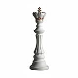MotiveTech Dekorative Schachfigur aus Harz gefertigt Schachfigur Statue tolles Geschenk große Dekostatue für Kunstliebhaber, Ausstellungsraum, Bücherregal, Weiß, König