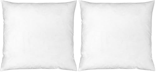 Image of Paoletti Riva 100% Finest White Duck Feather Cushion Inner Pad, 30 x 50cm, Cotton, Ivory (Pack of 2)