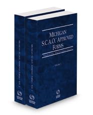 Close-up of the spine and front cover of one volume of the Michigan S.C.A.O. Approved Forms book, showing the title and publisher logo.