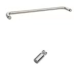 Rockwell 24_ Single Side Shower Door Towel Bar with Single Side Shower Door Knob in Polished Chrome