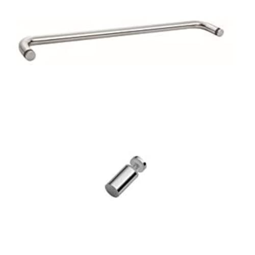 Rockwell 24_ Single Side Shower Door Towel Bar With Single Side Shower Door Knob In Polished Chrome Finish For Frameless Heavy Glass Shower Doors #TOP7