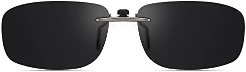 CAXMAN Polarized Clip On Sunglasses Over Prescription Glasses Men Women Compact Fit Non-Flip Up