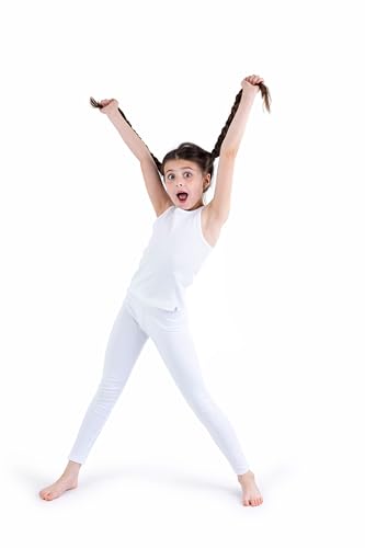 Silky Toes Little and Big Girls Premium Cotton Leggings White 34