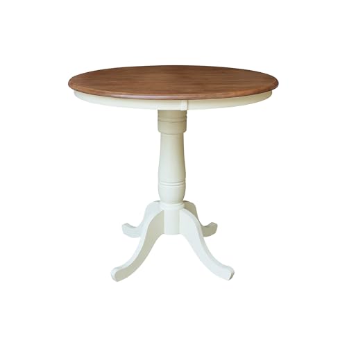 IC INTERNATIONAL CONCEPTS 36" Round Top Wood Counter Height Pedestal Dining Table 35.1" High - Multi-Color by IC INTERNATIONAL CONCEPTS - Used condition - US$217.89
