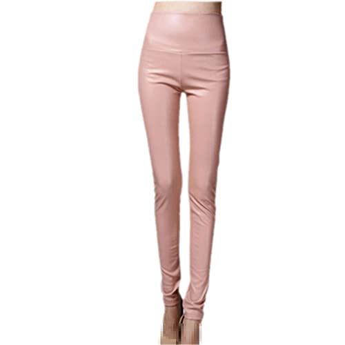 Pantalon d'hiver chaud en cuir contre le froid polaire rose