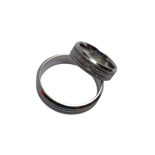 Par Alianças Aço Inox Chanfrada Diamantada com dois frisos Reta Anatômica De 6mm