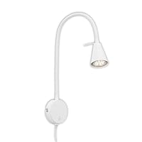 Briloner Leuchten LED Bettlampe, Bettleuchte Flexarm, inkl. An-/Ausschalter, 4,7 Watt, 400 Lumen, 3.000 Kelvin, Metall, Weiß