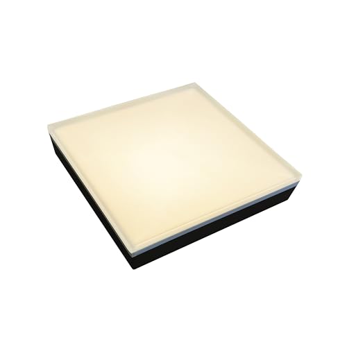 Image of LUMENGY Paver Light 12x12 Inch (11.81x11.81), 2700K Warm White, Glare-Free Brick Lighting for Driveways, Walkways, Pool Decks and Patios, 12V Hardwired, IP67 Waterproof, Drive-Over Rated