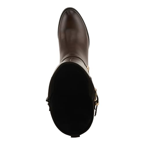 PATRIZIA KATERINA Women’s Tall Block Heel Boot – Faux Leather Knee-High with Gold Buckle Detail4