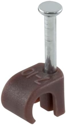 GTSE Round Black Cable Clips, For Cables 7-10 mm, Box of 100, Skirting Wire Nail Clips, Cable Tacks for Ethernet, Electrical Cables, Wires