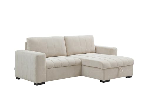 Vente-unique - Sofá Cama 4 plazas Konoti - poliéster - Beige