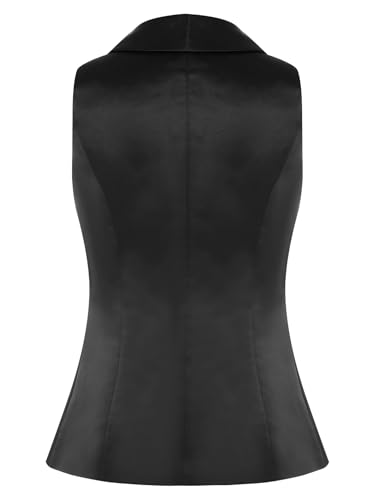 YiZYiF Women's Sparkly Sequin Waistcoat Top One Button Glitter Sleeveless Jacket Coat Disco Dance Vest2