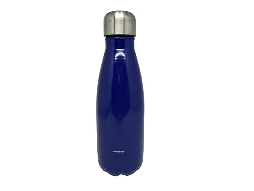 CYP Brands Real Madrid Steel Water Bottle, Airtight Closure, 550 ml, Blue Official Product