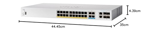 Image of Cisco Catalyst 1300-24MGP-4X Managed Switch, 16 Port GE, 8 Port 2.5GE, PoE, 4x10GE SFP+, Limited Lifetime Protection (C1300-24MGP-4X)