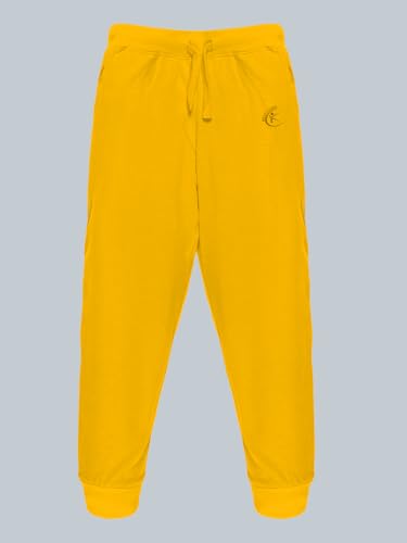 Image of KiddoPanti 100% Cotton Track Pants for Boys & Girls | Soft Single Jersey Fabric | Elastic Waist with Drawcord | Full Length with Rib Hem & Pockets | Joggers for Kids