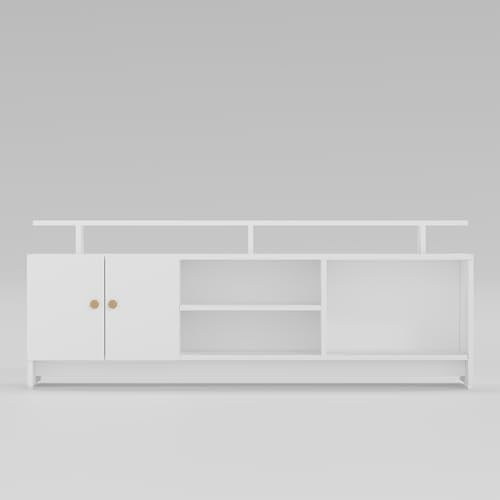Image of Modern TV Unit for Living Room | TV Stand Table | TV Cabinet | TV Table | Living Room Furniture for Home | Assembly-DIY | Color-White