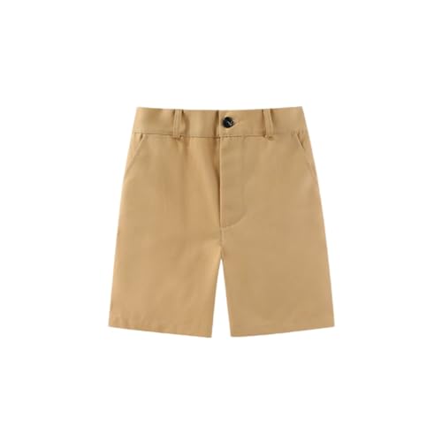 Boys Shorts Elastic Waist Solid Color Stretchy Slim Fit Casual Kids Sweatpants with Pockets