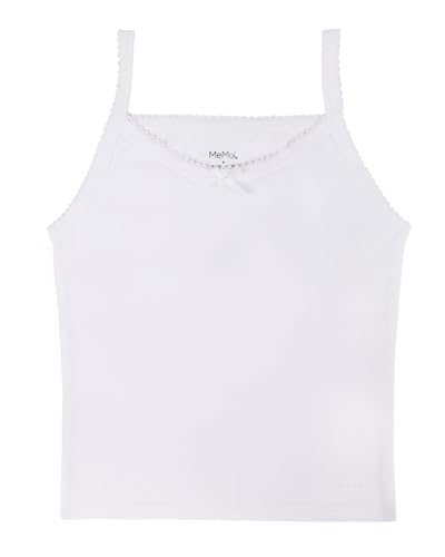 MeMoi 3 Pack Lightweight Girls Camisole, Cotton Blend Cami Top for Girls - Sizes 2 to 12