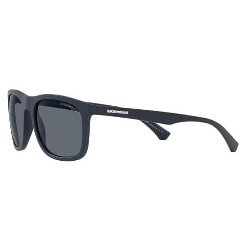 Emporio Armani Man Sunglasses Matte Blue Frame, Dark Grey Ar Blue External Lenses, 57MM3