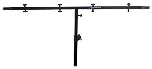 Rockville RCS52 Universal Adjustable Lighting Cross Bar Stand, 5-7.5 ft, 66 lbs Capacity, Steel...