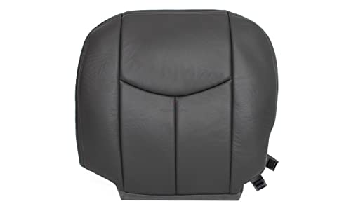 Richmond Auto Upholstery (Compatible with 2004 Chevy Silverado 1500 LT LS Driver Side Bottom Replacement Leather Seat Cover, Dark Gray