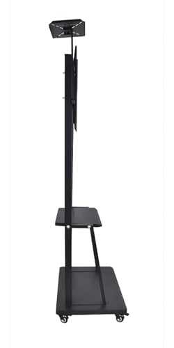 Image of Premium Heavy Duty Full Motion Swivel Floor Stand TV Trolley with Brackets for 32 inch inch to 75 inch LED, LCD for VESA Sizes 100 x 100 Upto 600 x 400 mm (Tv Trolley 3 Shelves) (Premium)