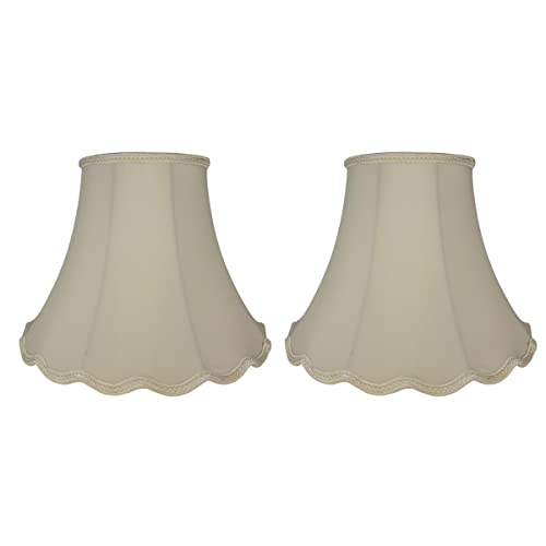 Image of Royal Designs, Inc. Scalloped Bell Designer Lamp Shade, DSO-83-14BG-2, Beige, 7 x 14 x 11.5, Set of 2