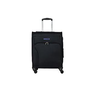 COVERI COLLECTION Zachte trolley-koffer, handbagage 55 x 40 x 20 met 4 wielen, combinatiesluiting, grote koffer, ideale maten, perfect voor Ryanair, Air Italy, easyJet, Lufthansa, zwart., 55X40X20