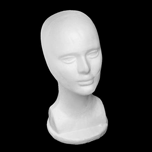 Newmind Cabeça de peruca de isopor de 29 cm – Suporte e suporte para peruca de manequim de espuma ma