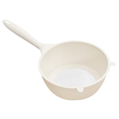 HOUDERCO Cestino Scolapiatti Manico Setaccio Maglia Fine per Lavaggio e Scolatura Riso e Verdure Cestello Drenante Multifunzione per Cucina Grande Capacità e Filtro Residui Design