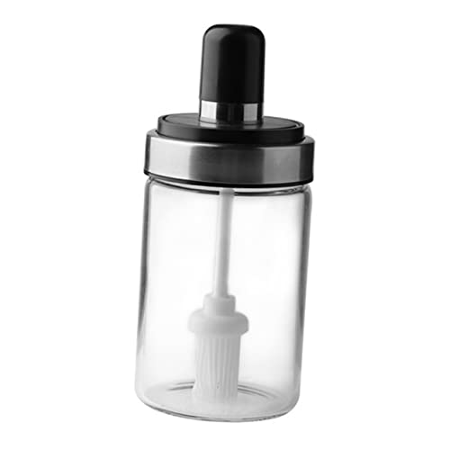 TOPPERFUN 1Pieza Olla De Aceite Con Cepillo De Almacenamiento y Dosificador Para Salsas y Condimentos Inoxidable