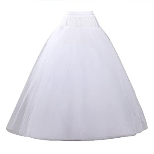 SISROL Petticoats for Women Hoopless Petticoat Crinoline Underskirt Skirt 4 Layers Floor Length Ball Gown Slips for Wedding Dress