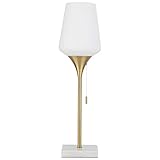 Rivet Harper Mid-Century Marble and Brass Table Lamp, 24.5