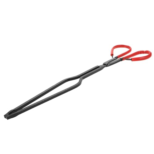 Garneck Pinze per Legna da Ardere Resistenti Manico lungo 44 CM Pinze Manuali per Tronchi da Braciere e Falò Strumento da Campeggio per Gestione Sicura del Fuoco All’Aperto e Caminetti