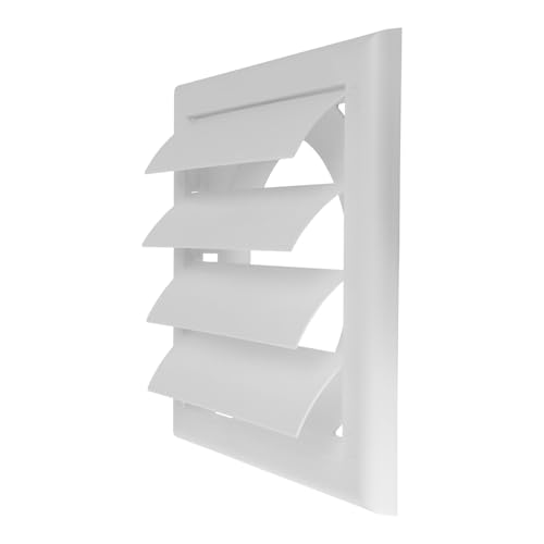 Repa Market Grille d'aération murale en plastique blanc avec volets de circulation d'air pour sèche-linge - Grille d'aération durable pour salle de bain,...