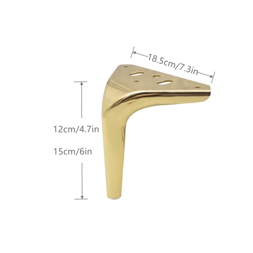 Eidoct 4 Pcs Furniture Legs, Metal Furniture Sofa Legs, Modern Table Legs Metal Triangle Furniture Feet - Image 2