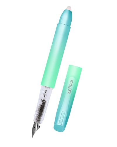 Online magiXX Turquoise Dream I Pluma estilográfica con tinta azul borrable, incluye 1 cartucho magiXX, escribir, borrar y corregir en una pluma estilográfica como regalo para la escuela y la