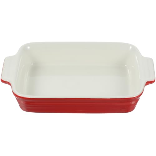 Gadpiparty Bandeja para Hornear de Cerámica Doble Asa Cuenco Rectangular Apto para Microondas y Lavavajillas Resistente al Calor Adecuado para Arroz al Horno Quesos y Color Aleatorio