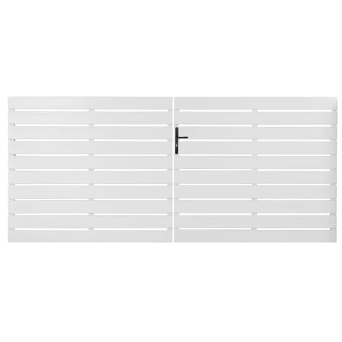 Gefradis Portail battant PVC Largeur 250 cm x Hauteur 140 cm ajouré Lyon Fabrication française